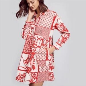 Maeve printmakers poplin dress in floral pattern XL